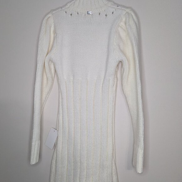 For Love & Lemons Jules Sweater Dress in Ivory - Picture 2 of 5